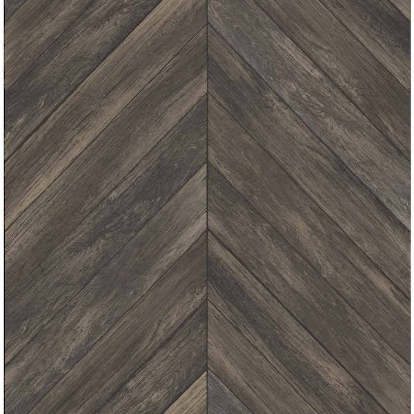 A-Street Prints Jed Dark Brown Parquet Paper Strippable Roll (Covers 56.4 sq. ft.)