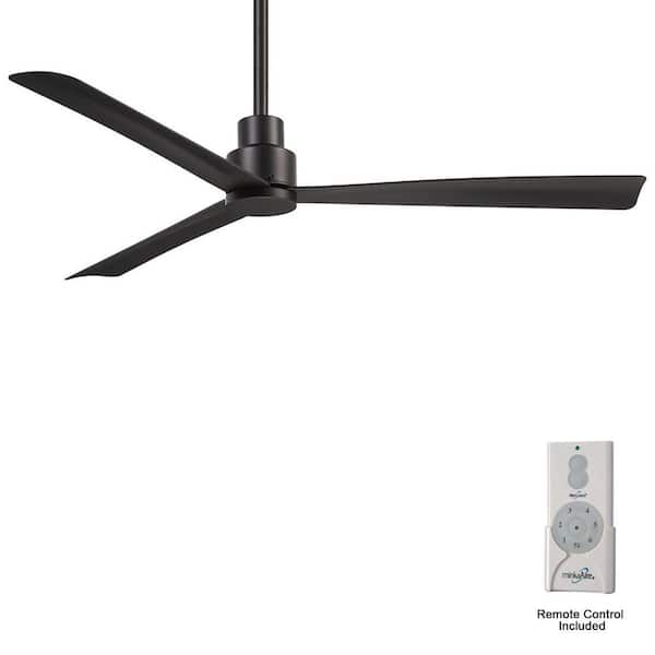 Simple 52 in. Indoor/Outdoor Coal Ceiling Fan with Remote Control