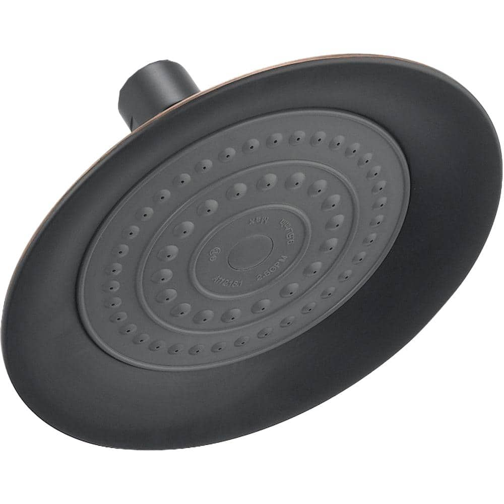 Delta Windemere 1 Spray 6 In Single Wall Mount Fixed Rain Shower Head In Oil Rubbed Bronze Rp61181ob The Home Depot