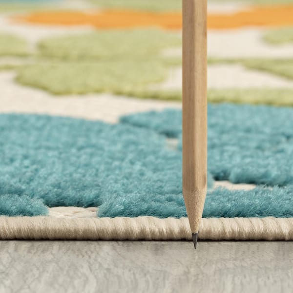 Oasis Floral Multi-Color 8 ft. Round Indoor/Outdoor Area Rug