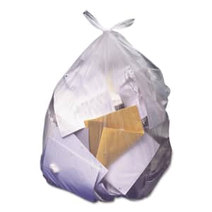 60 Gal. Natural High-Density Waste Trash Bags, 22 Mic 38 in. x 60 in., 6 Rolls of 25 Bags, 150/Carton