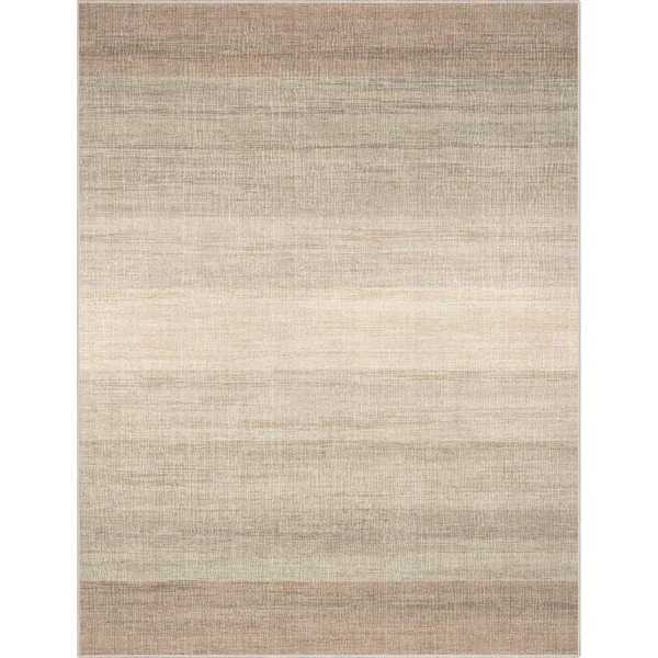 Well Woven Beige Brown 5 ft. 3 in. x 7 ft. 3 in. Flat-Weave Abstract Sunset Vintage Gradient Area Rug