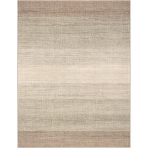 Beige Brown 7 ft. 7 in. x 9 ft. 10 in. Flat-Weave Abstract Sunset Vintage Gradient Area Rug