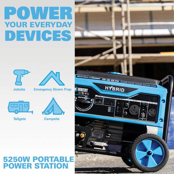 PG5250B Pulsar 5,250W Dual Fuel Portable Generator with Switch and Go Technology 