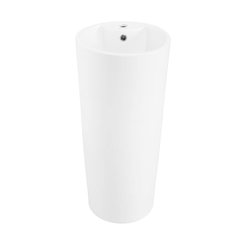 Monaco 33" Matte White Ceramic Pedestal Bathroom Sink