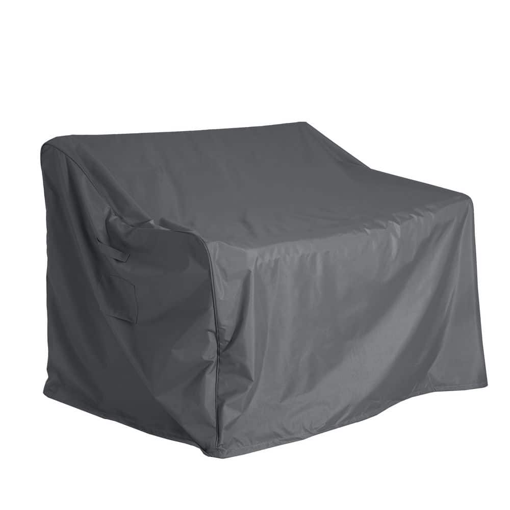 60 in. W x 36 in. D x 35 in. H Dark Gray Outdoor Loveseat Sofa