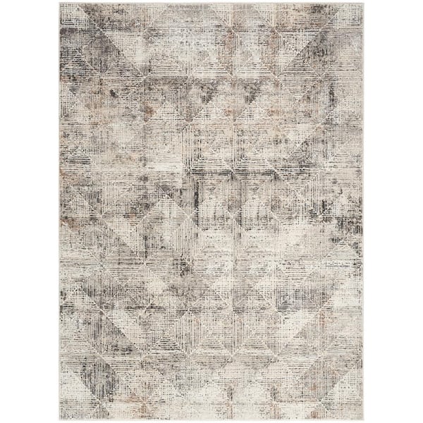 Nourison Eco-Friendly Ivory Multicolor 8 ft. x 10 ft. Abstract Contemporary Area Rug