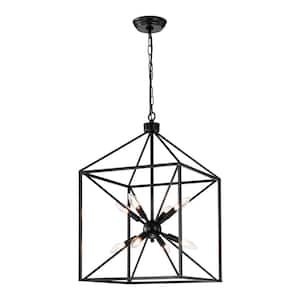 Giglio 8-Light Cage Sputnik Chandelier Sweep Black Finish for Dining/Living Room, Bedroom, Foyer, Office