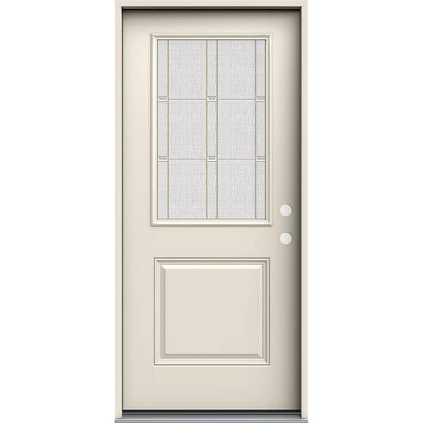 JELD-WEN 36 In. X 80 In. Left-Hand 1/2 Lite Elizabeth Decorative Glass ...