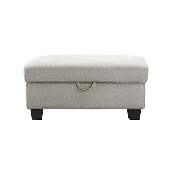Coaster Whitson Stone and Dark Brown Storage Ottoman