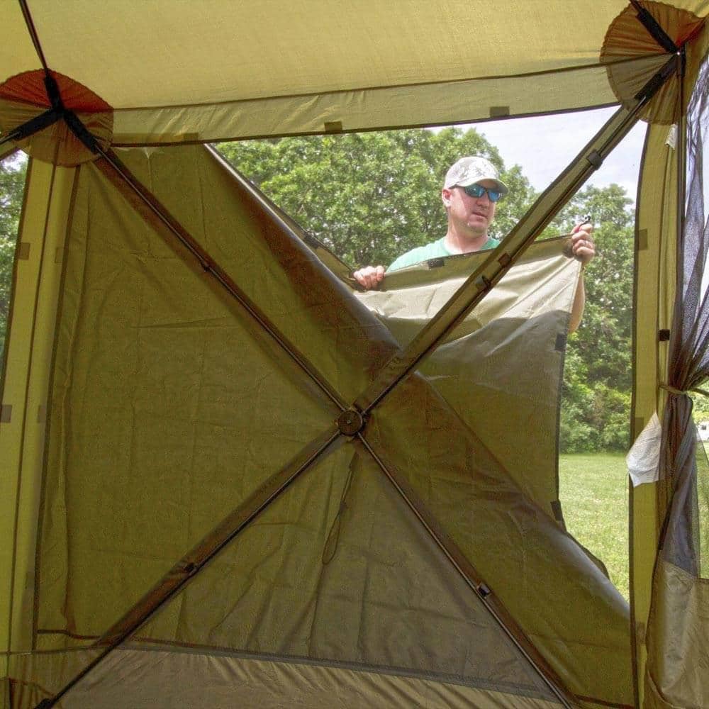 Green 11.5' x 11.5' Portable Pop-Up Outdoor Gazebo with Wind Panels