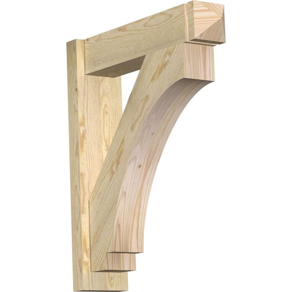Ekena Millwork 6 in. x 28 in. x 24 in. Douglas Fir Imperial Arts and Crafts Rough Sawn Outlooker