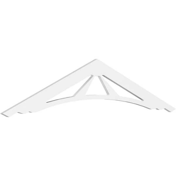 Ekena Millwork 1 in. x 72 in. x 15 in. (5/12) Pitch Stanford Gable Pediment Architectural Grade PVC Moulding