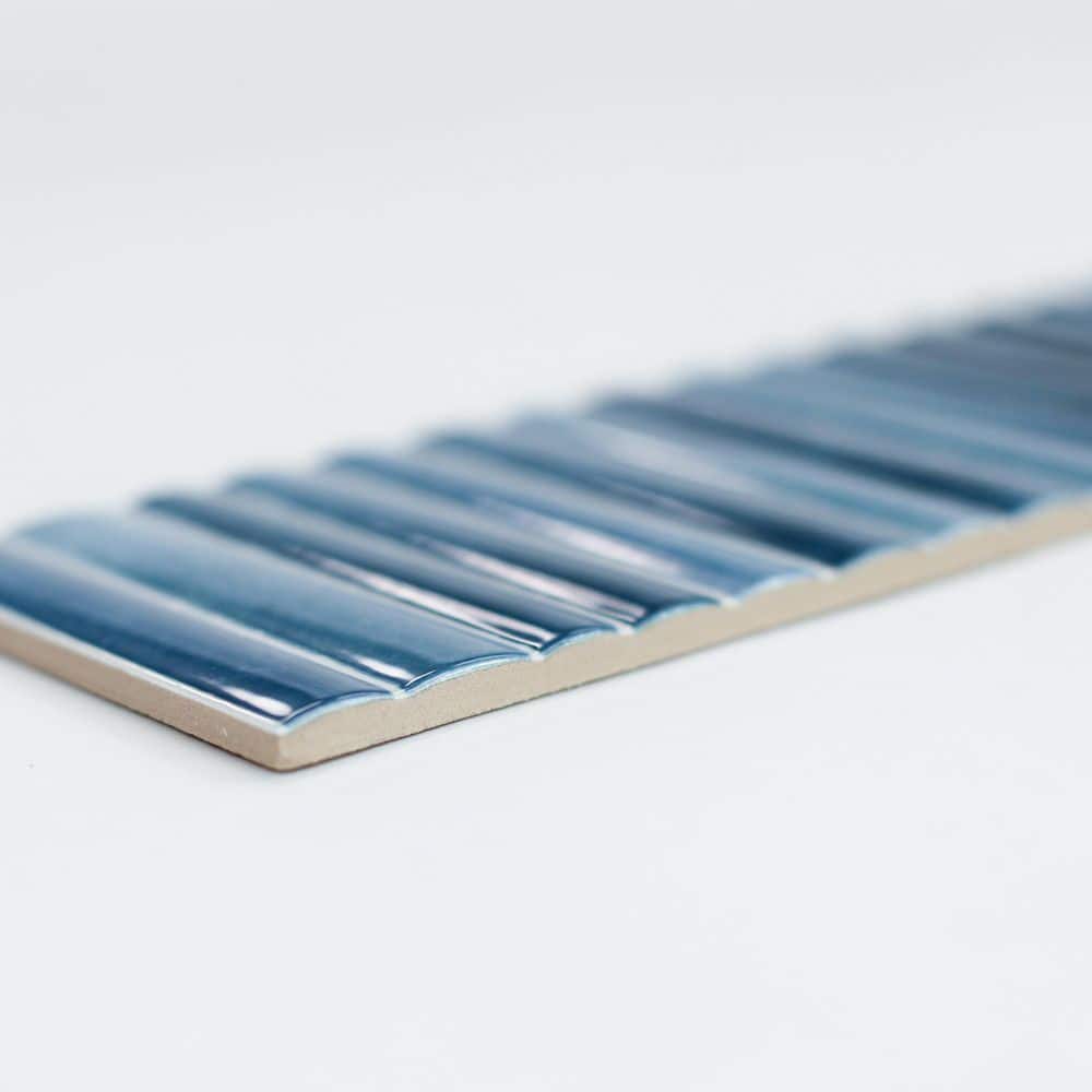 Colorido Blue Ceramic 4" x 12" Glossy Wall Tile