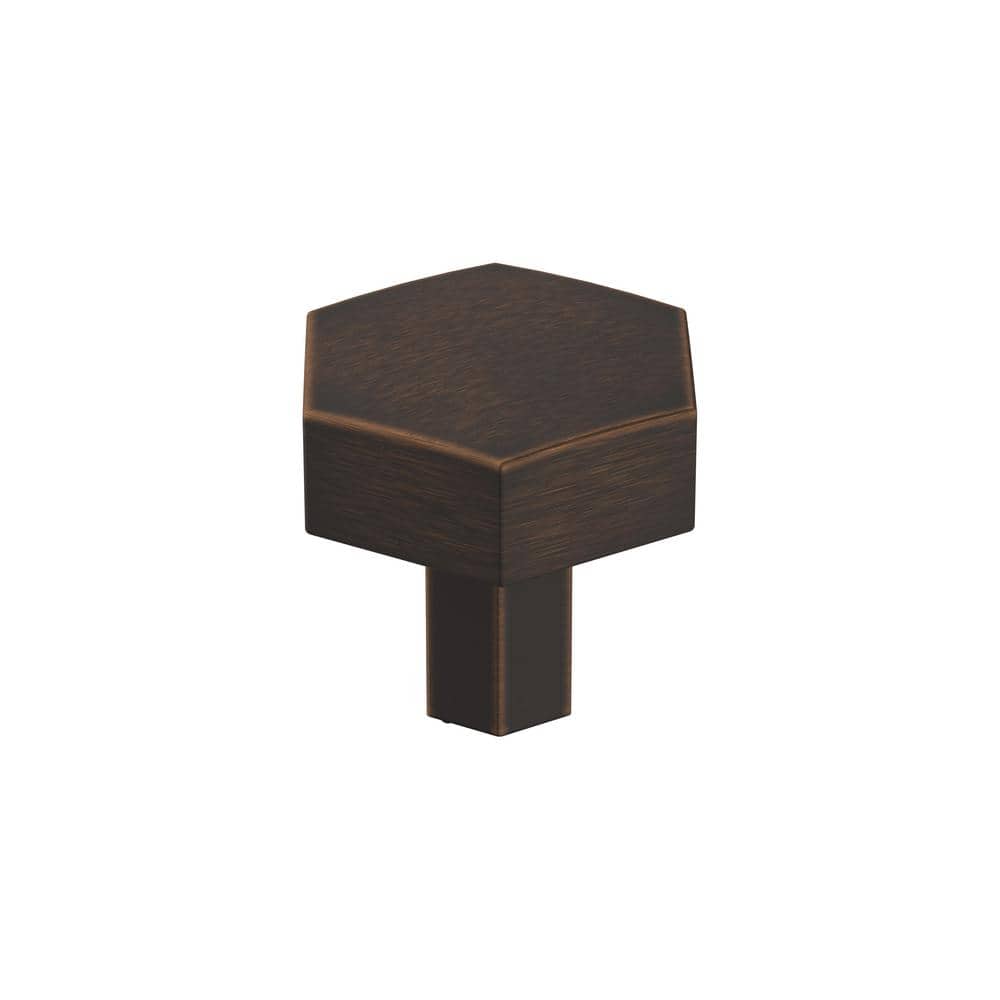 Caliber 1-1/4 in. (32mm) Modern Oil-Rubbed Bronze Geometric Cabinet Knob
