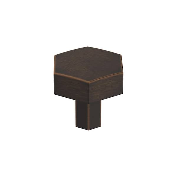 Caliber 1-1/4 in. (32mm) Modern Oil-Rubbed Bronze Geometric Cabinet Knob