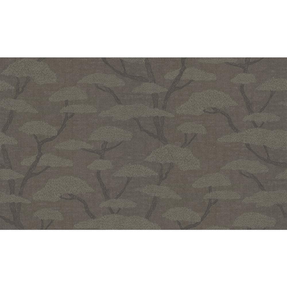 Fusion Collection Chinoiserie Tree Motif Charcoal Matte Finish Non-Pasted V
