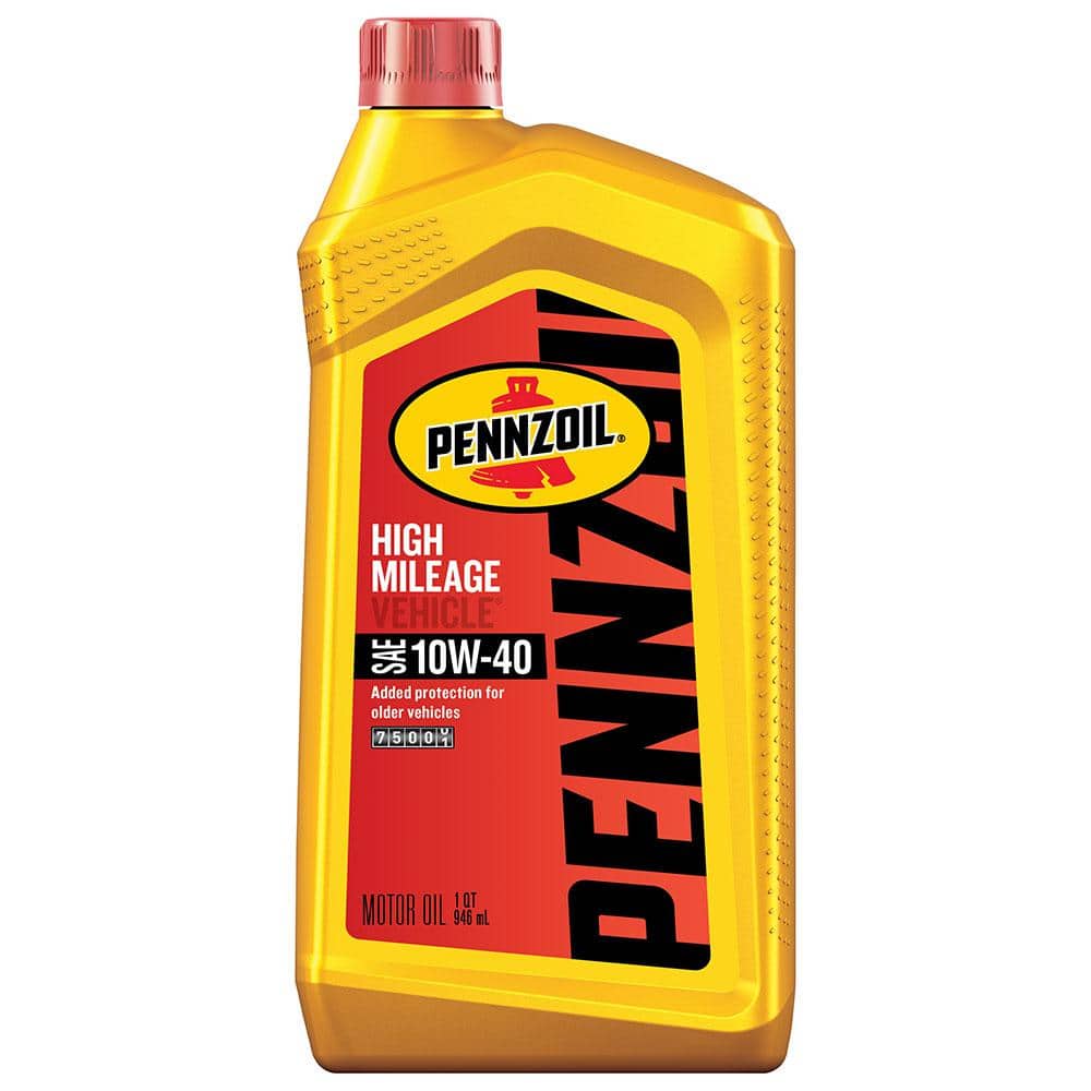 Pennzoil High Mileage SAE 10W-40 1 Qt. Synthetic Blend Motor Oil 550022829  - The Home Depot