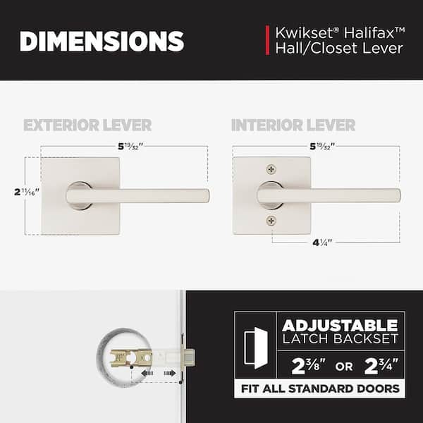 Kwikset Halifax Square Satin Nickel Passage Hall/Closet Door