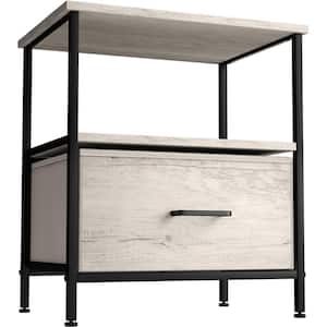 1-Drawer Greige Nightstand 18.37 in. H x 15.75 in. W x 15.75 in. D