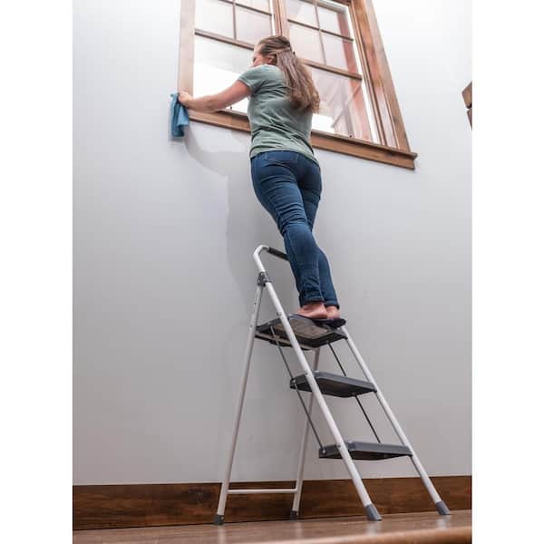 Gorilla Ladders - 3-Step Compact Steel Step Stool with 225 lb. Load Capacity Type II Duty Rating (8ft. Reach Height)