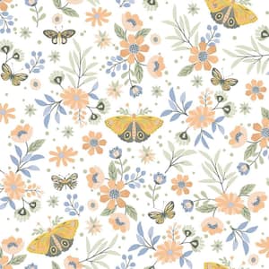 Multi-Colored Zev Butterfly Matte Non-Pasted Wallpaper Sample