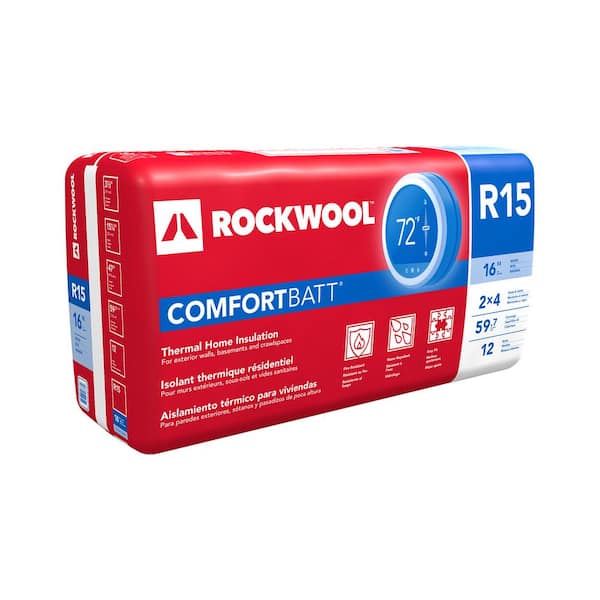 ROCKWOOL R-15 Comfortbatt 3-1/2 in. x 15 in. x 47 in. Fire Resistant Stone Wool Insulation Batt (59.7 sq. ft.)