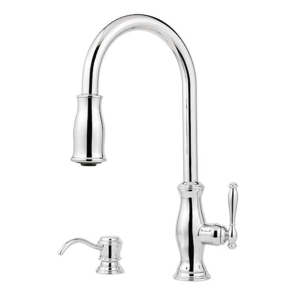 Pfister Hanover Single-Handle Pull-Down Sprayer Kitchen Faucet in Polished Chrome