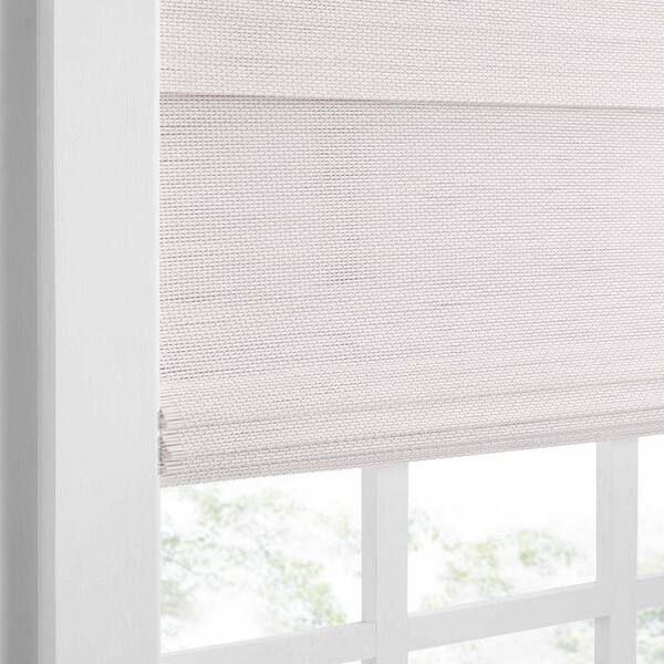 White hotsell Cordless Light Filtering Privacy Bamboo Roman Shade 60 in. W x 72 in. L