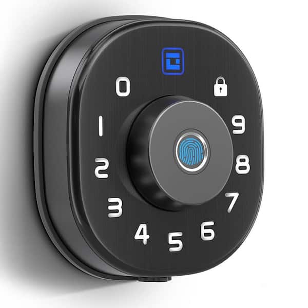5 in 1 Aluminum Smart Lock Deadbolt with App Biometric, IC Card, Keyless Entry Door Lock with Keypad in Black