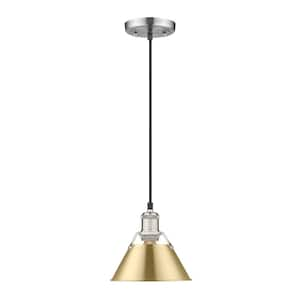 Orwell 100-Watt 1-Light Pewter and Brushed Champagne Bronze Mini Pendant Light