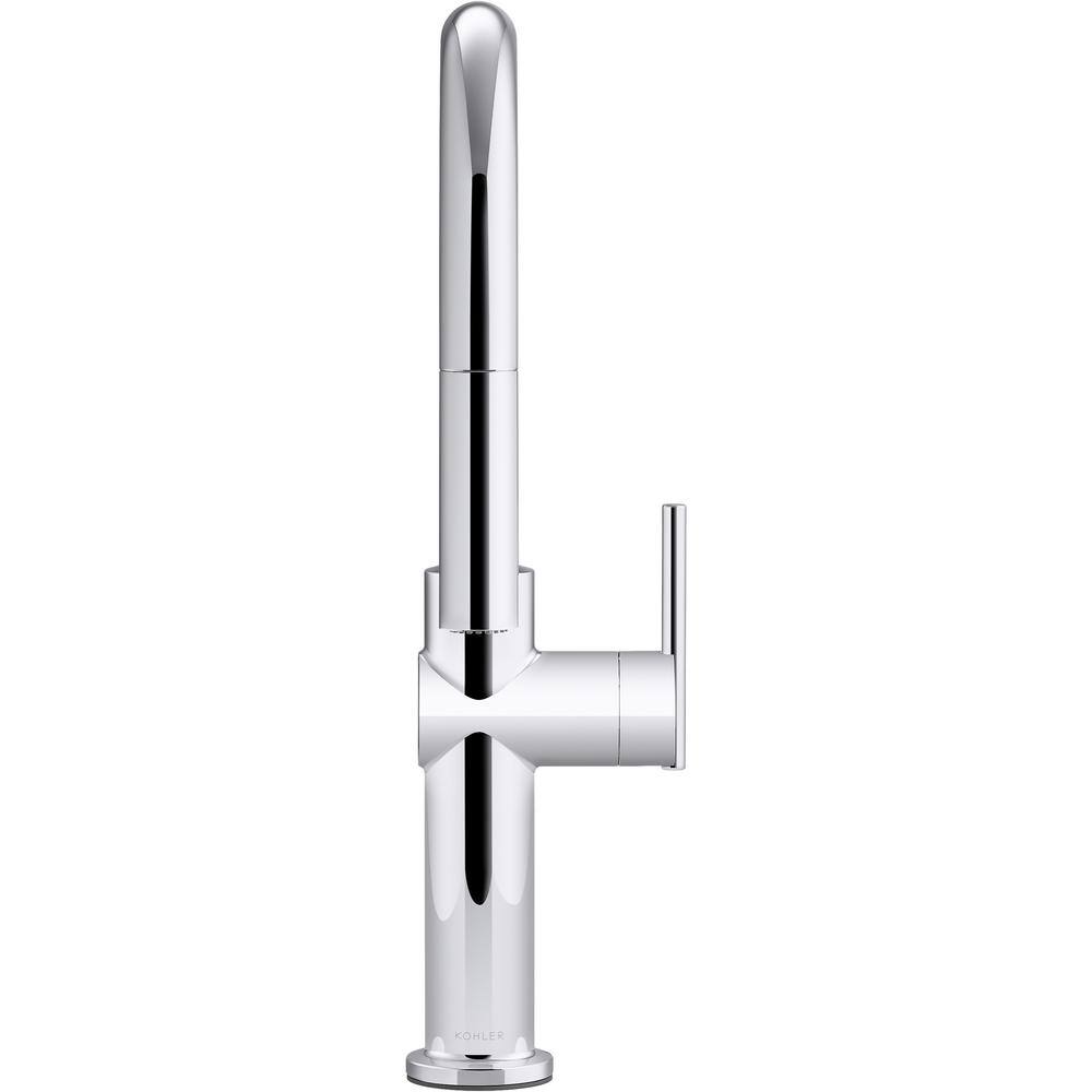 Crue 28.63" Polished Chrome Pull-Down Kitchen Faucet with Three-Function Sprayer