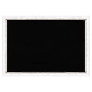 Morgan White Silver Wood Framed Black Corkboard 26 in. x 18 in. Bulletin Board Memo Board