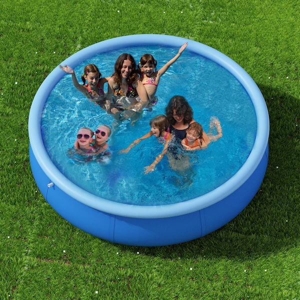 Jilong 12 ft. Round 36 in. D Easy Set Above Ground Inflatable Pool Family Swimming  Pool Outdoor Garden TCHT-KF100004-04 The Home Depot