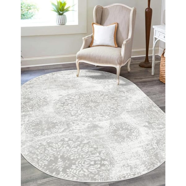 Sofia Grand Light Gray 7 ft. 10 in. x 10 ft. Area Rug