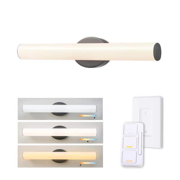 Pacific 24 in. LED Integrated Matte Brass Vanity Light w/ AmbianceSelect Remote and Adjustable Color Temperature