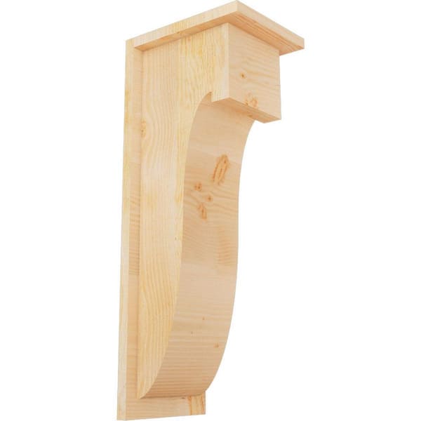 Ekena Millwork 8 in. x 10 in. x 26 in. Douglas Fir Del Monte Rough Sawn Corbel with Backplate