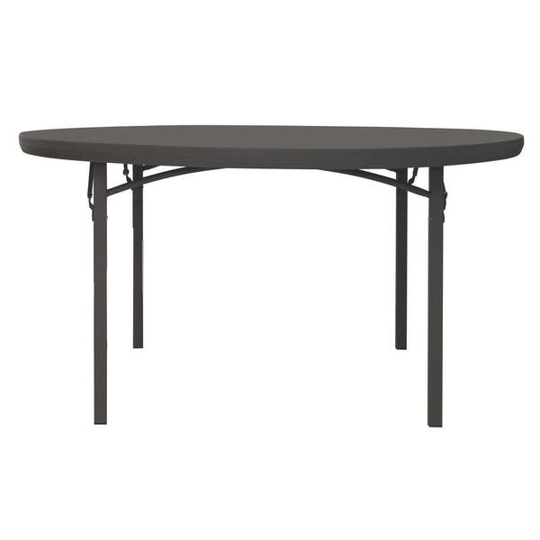 Cosco 60 In Brown Plastic Round, Round Folding Tables That Seat 8mm