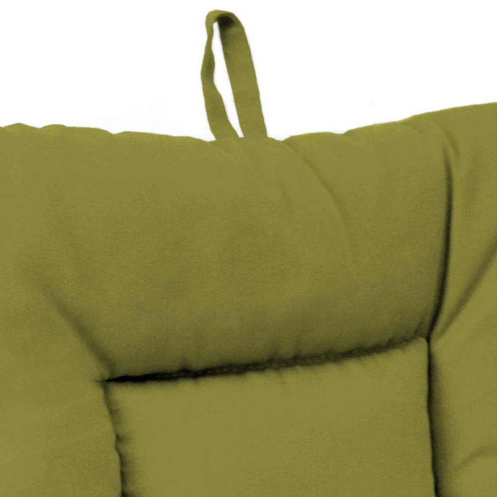 Kiwi Green Polyester Outdoor Chair Cushion with Ties