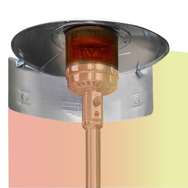 SWEET HEAT Pro - 35 in. x 15 in. Aluminum Patio Heat Reflector for Round Top Heaters with Pro Clamps - Universal Fit