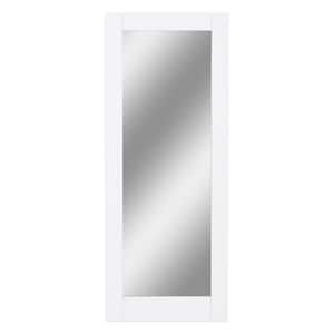 32 in. x 80 in. 1-Lite Mirrored Glass and Solid Core Manufacture Wood White Primed Interior Door Slab