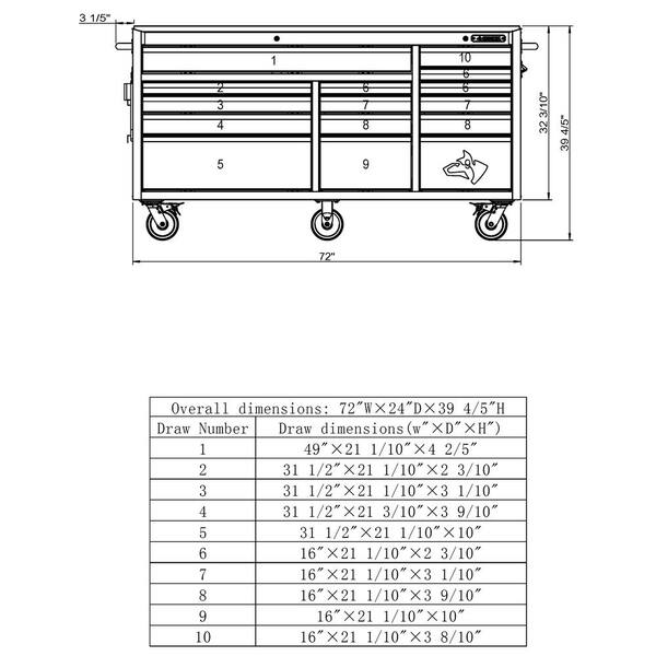 Husky Modular Tool Storage 72 in. W Red Mobile Workbench Cabinet with  8-Drawer Top Chest and 20 in. Side Locker H52MODSUITE3RED - The Home Depot