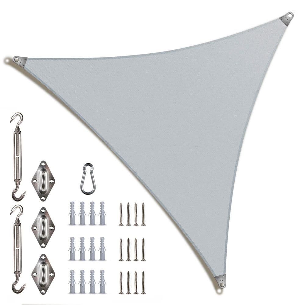 Super Ring 26 ft. x 26 ft. x 26 ft. Triangle Sun Shade Sail with Hardware Kit-Grey price history on PriceWatchPro