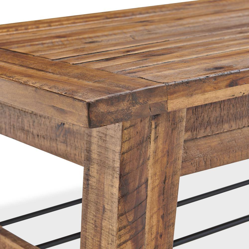 Durango 51'' Dark Brown Industrial Wood and Metal Coffee Table