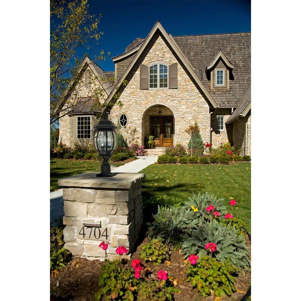 Central Park Black 21" Outdoor Post Lantern with Clear Glass
