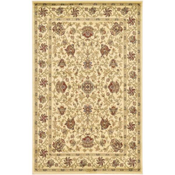 Unique Loom Voyage Lawrence Ivory 5' 0 x 8' 0 Area Rug
