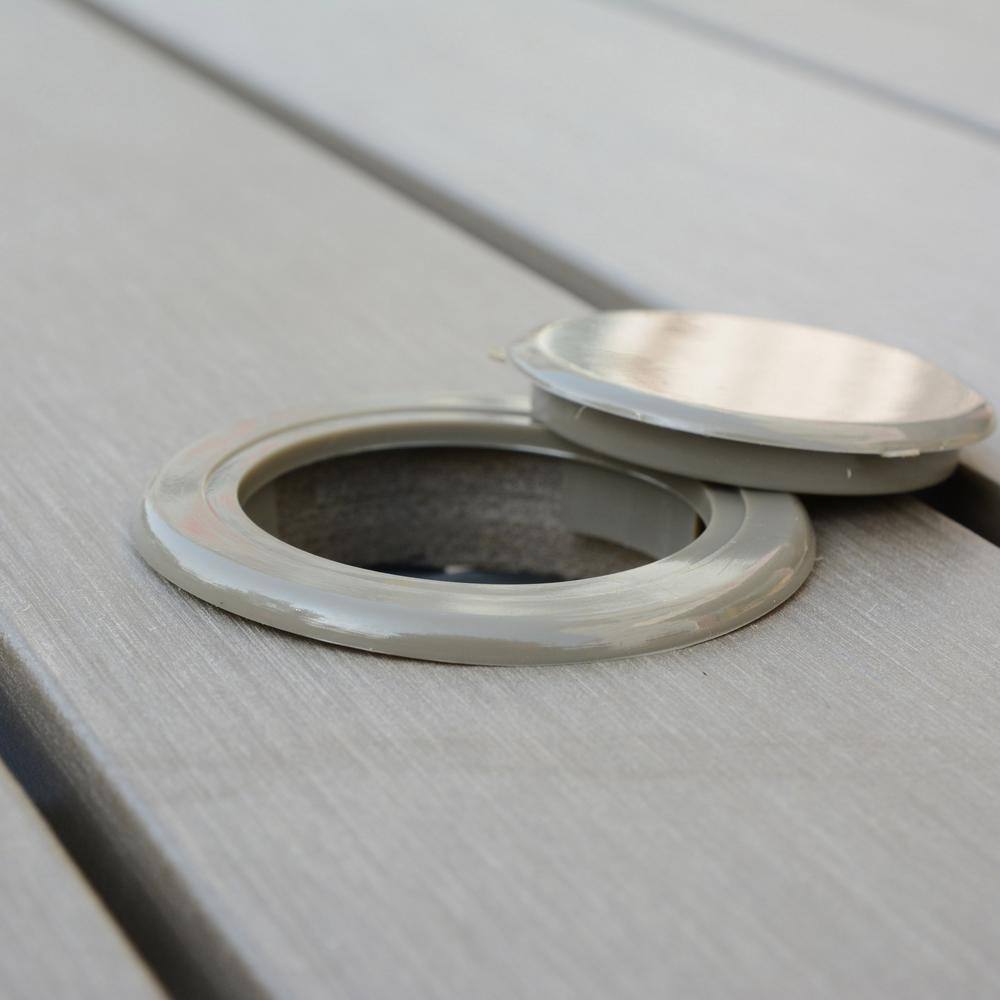 Sun Bleached Gray Aluminum Outdoor Dining Table