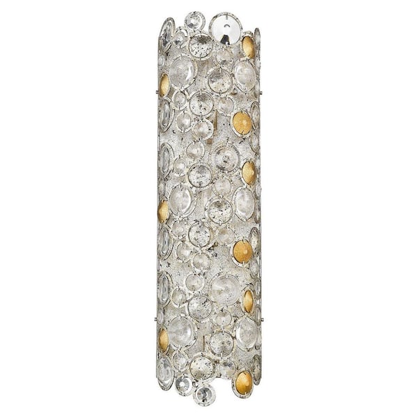 27 in. Silver Indoor Hardwired Sconce with No Bulbs Included