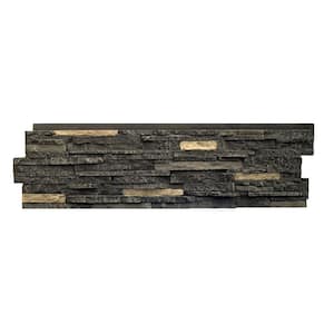 Stacked Stone Bedford Charcoal 13.25 in. x 46.5 in. Faux Stone Siding Panel (5-Pack)