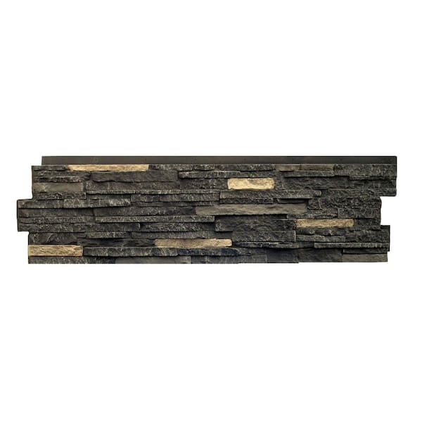 NextStone Stacked Stone Bedford Charcoal 13.25 in. x 46.5 in. Faux Stone Siding Panel (5-Pack)